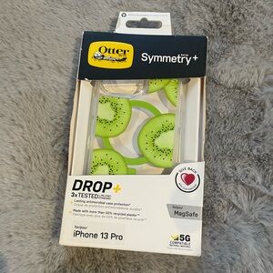 OtterBox Symmetry+ iPhone 13 Pro Clear Case with Green Kiwi Print